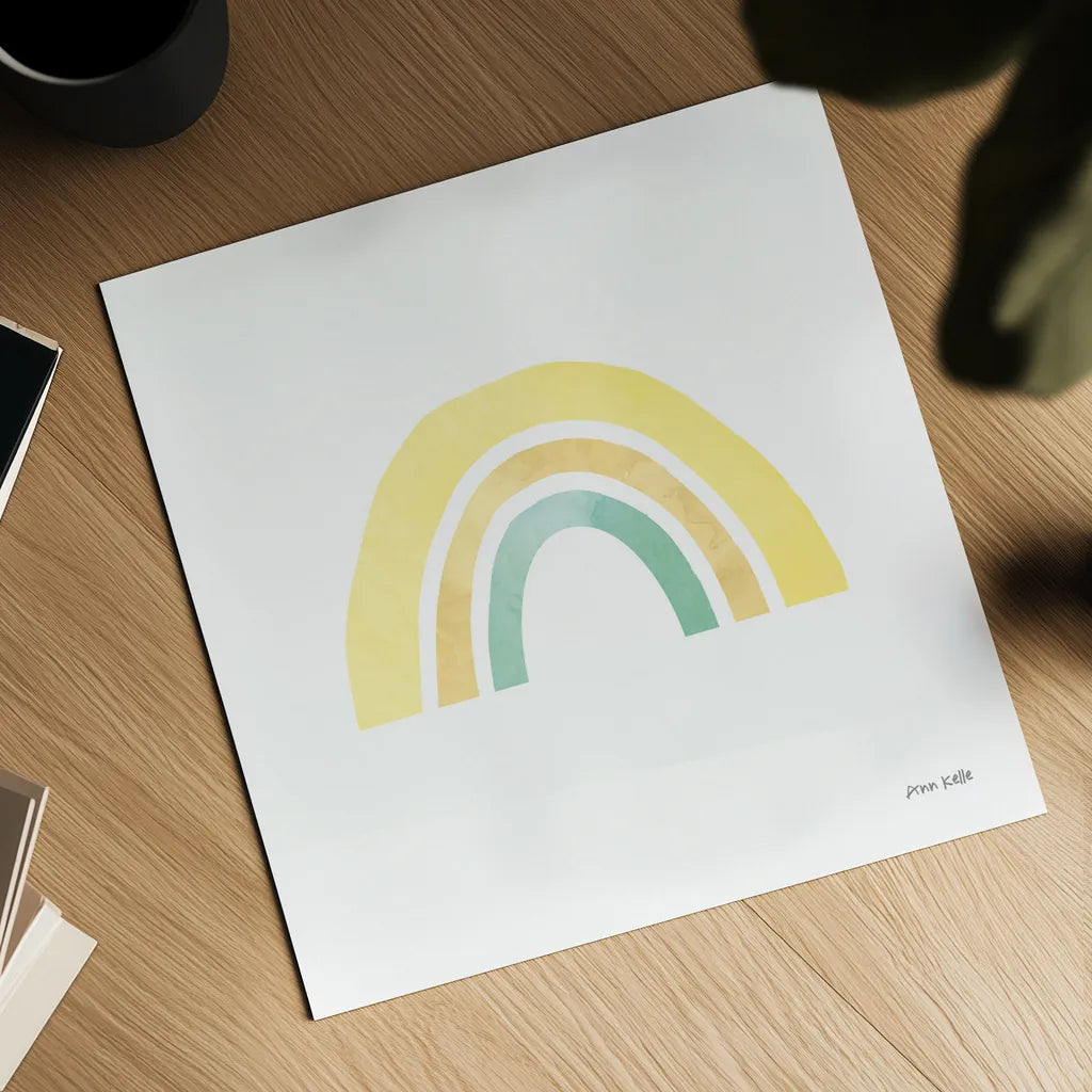 Pastel Rainbow II by Ann Kelle. Shown as a detailed flat fine art print, highlighting archival giclee quality. Available as an archival giclee rolled canvas, fine art paper, or poster print. SKU 56497a.
