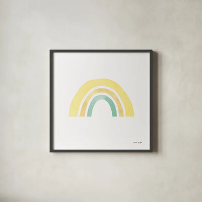 Pastel Rainbow II by Ann Kelle. Shown in a sleek black glass frame for a contemporary gallery look. Available as an archival giclee rolled canvas, fine art paper, or poster print. SKU 56497a.
