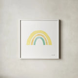Pastel Rainbow II by Ann Kelle. Shown in a crisp white glass frame for a clean and minimalist style. Available as an archival giclee rolled canvas, fine art paper, or poster print. SKU 56497a.