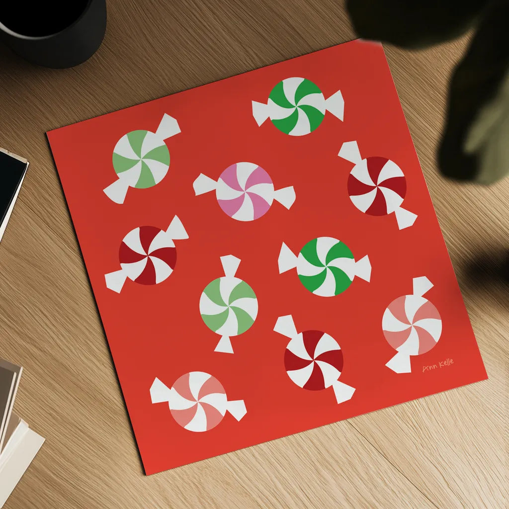 Peppermint by Ann Kelle. Shown as a detailed flat fine art print, highlighting archival giclee quality. Available as an archival giclee rolled canvas, fine art paper, or poster print. SKU 81233a.