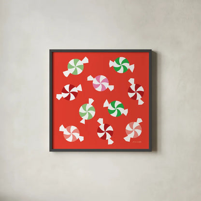 Peppermint by Ann Kelle. Shown in a sleek black glass frame for a contemporary gallery look. Available as an archival giclee rolled canvas, fine art paper, or poster print. SKU 81233a.