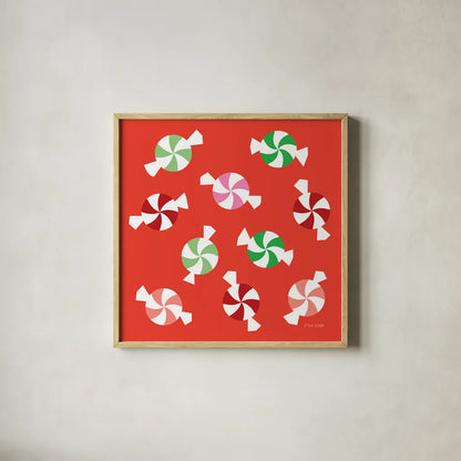 Peppermint by Ann Kelle. Shown in a natural wood glass frame for a timeless modern aesthetic. Available as an archival giclee rolled canvas, fine art paper, or poster print. SKU 81233a.