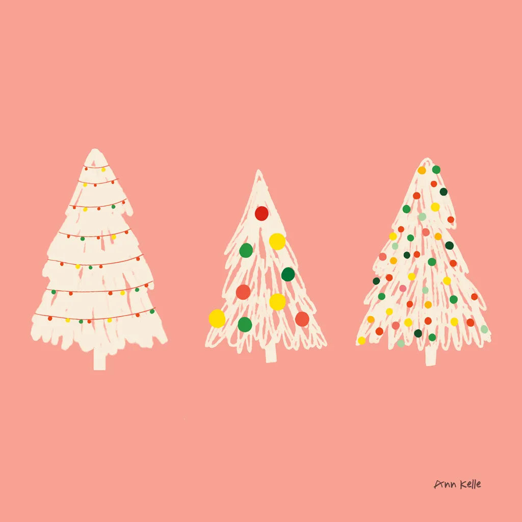 Pink Trees by Ann Kelle. SKU 81234a. Archival Giclee Fine art print for wall decor.