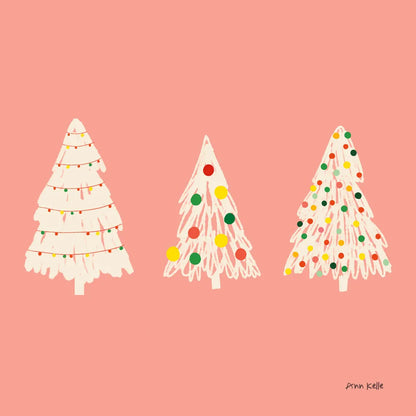 Pink Trees by Ann Kelle. SKU 81234a. Archival Giclee Fine art print for wall decor.