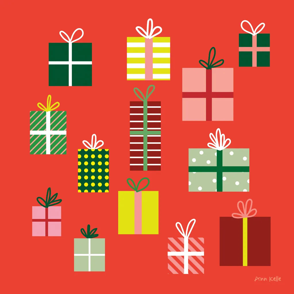 Presents by Ann Kelle. SKU 81235a. Archival Giclee Fine art print for wall decor.