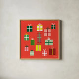 Presents by Ann Kelle. Shown in a natural wood glass frame for a timeless modern aesthetic. Available as an archival giclee rolled canvas, fine art paper, or poster print. SKU 81235a.