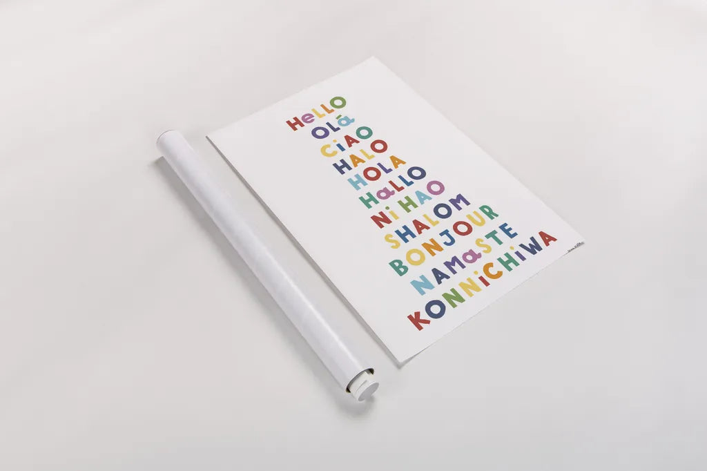 Say Hello by Ann Kelle. shown as a rolled paper print. Available as archival giclee rolled canvas, fine art paper, or poster print. SKU 68927h.