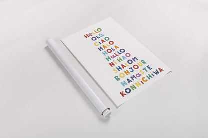 Say Hello by Ann Kelle. shown as a rolled paper print. Available as archival giclee rolled canvas, fine art paper, or poster print. SKU 68927h.