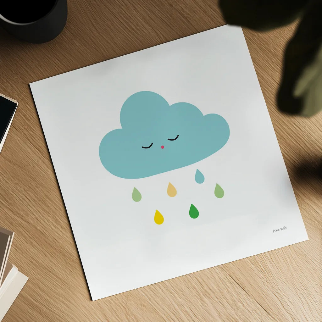 Sleepy Cloud I by Ann Kelle. Shown as a detailed flat fine art print, highlighting archival giclee quality. Available as an archival giclee rolled canvas, fine art paper, or poster print. SKU 56507a.