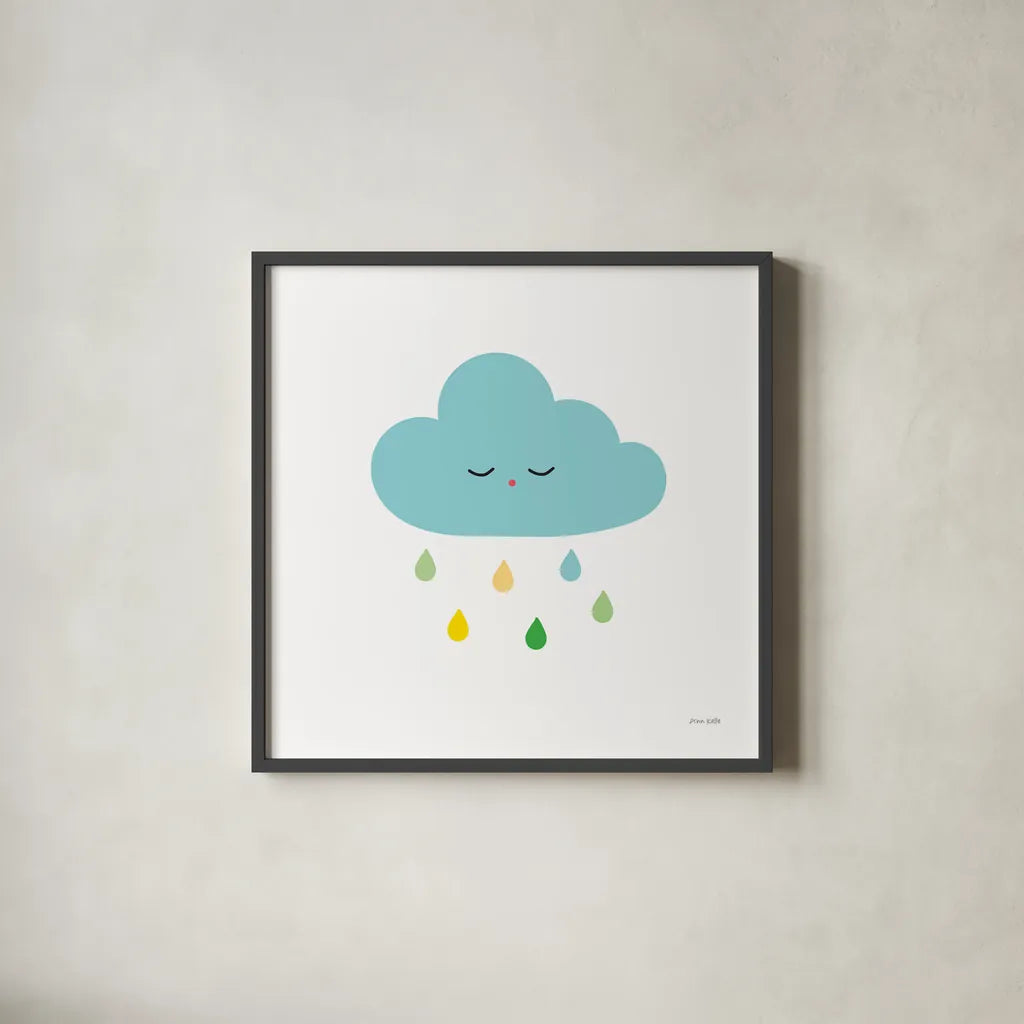 Sleepy Cloud I by Ann Kelle. Shown in a sleek black glass frame for a contemporary gallery look. Available as an archival giclee rolled canvas, fine art paper, or poster print. SKU 56507a.