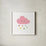 Sleepy Cloud II by Ann Kelle. Shown in a crisp white glass frame for a clean and minimalist style. Available as an archival giclee rolled canvas, fine art paper, or poster print. SKU 56508a.