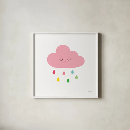 Sleepy Cloud II by Ann Kelle. Shown in a crisp white glass frame for a clean and minimalist style. Available as an archival giclee rolled canvas, fine art paper, or poster print. SKU 56508a.