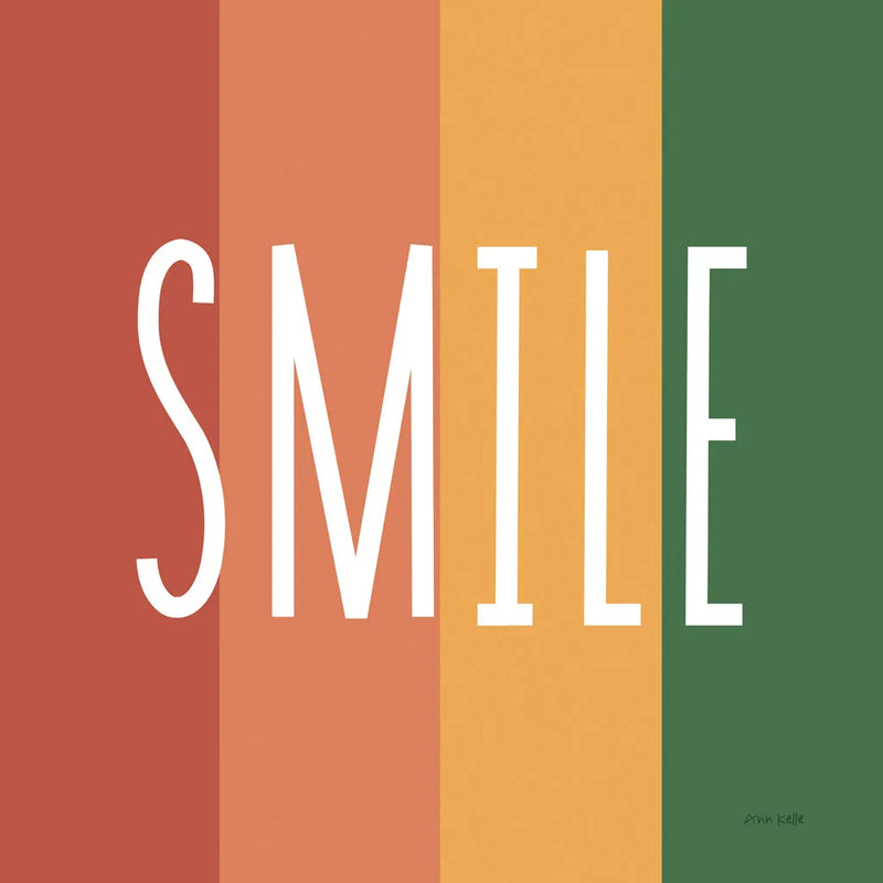 Smile Rainbow Retro by Ann Kelle. SKU 56931a. Archival Giclee Fine art print for wall decor.