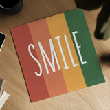 Smile Rainbow Retro by Ann Kelle. Shown as a detailed flat fine art print, highlighting archival giclee quality. Available as an archival giclee rolled canvas, fine art paper, or poster print. SKU 56931a.