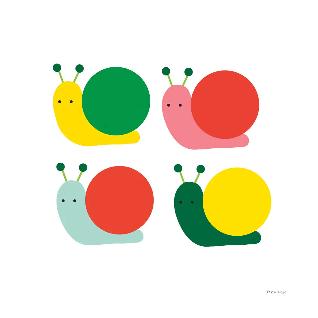 Snails Four by Ann Kelle. SKU 55587a. Archival Giclee Fine art print for wall decor.