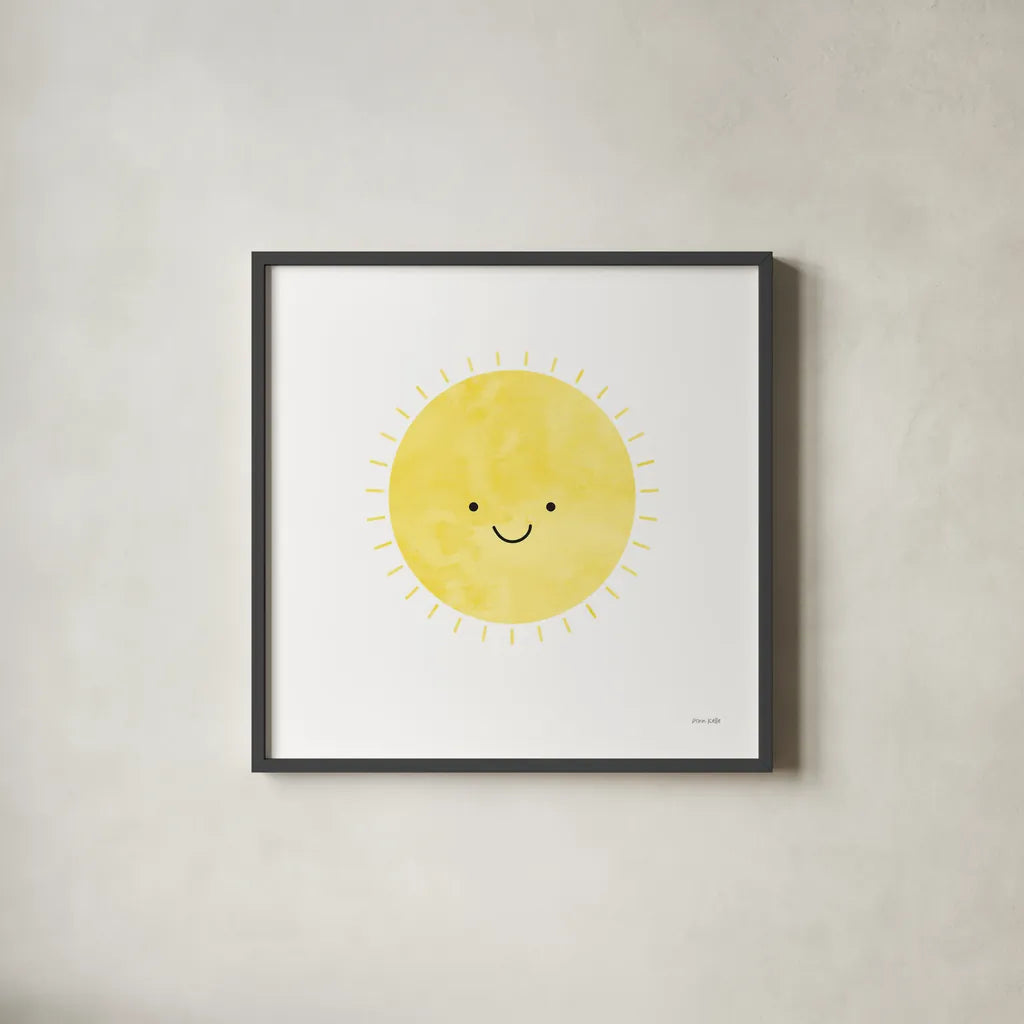 Sunny Days by Ann Kelle. Shown in a sleek black glass frame for a contemporary gallery look. Available as an archival giclee rolled canvas, fine art paper, or poster print. SKU 56516a.