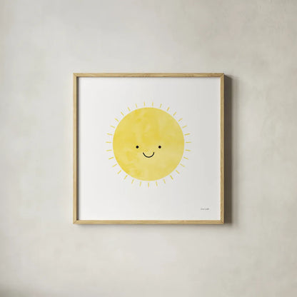 Sunny Days by Ann Kelle. Shown in a natural wood glass frame for a timeless modern aesthetic. Available as an archival giclee rolled canvas, fine art paper, or poster print. SKU 56516a.