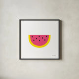 Watermelon by Ann Kelle. Shown in a sleek black glass frame for a contemporary gallery look. Available as an archival giclee rolled canvas, fine art paper, or poster print. SKU 55615a.