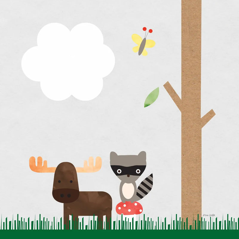 Woodland Animals I by Ann Kelle. SKU 55588a. Archival Giclee Fine art print for wall decor.