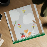 Woodland Animals II by Ann Kelle. Shown as a detailed flat fine art print, highlighting archival giclee quality. Available as an archival giclee rolled canvas, fine art paper, or poster print. SKU 55589a.