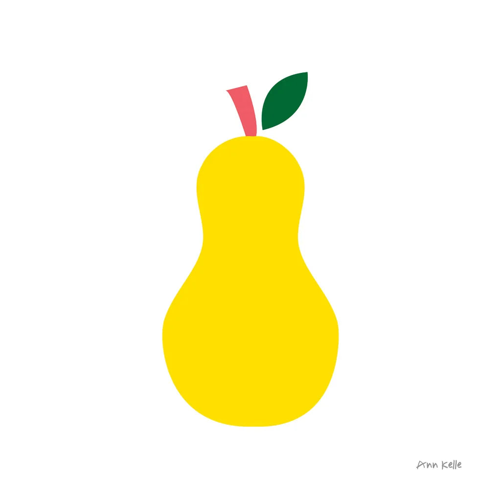 Yellow Pear by Ann Kelle. SKU 55616a. Archival Giclee Fine art print for wall decor.