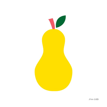 Yellow Pear by Ann Kelle. SKU 55616a. Archival Giclee Fine art print for wall decor.