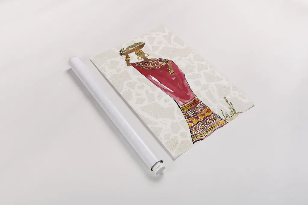 African Flair IX B by Anne Tavoletti. shown as a rolled paper print. Available as archival giclee rolled canvas, fine art paper, or poster print. SKU 73687h.