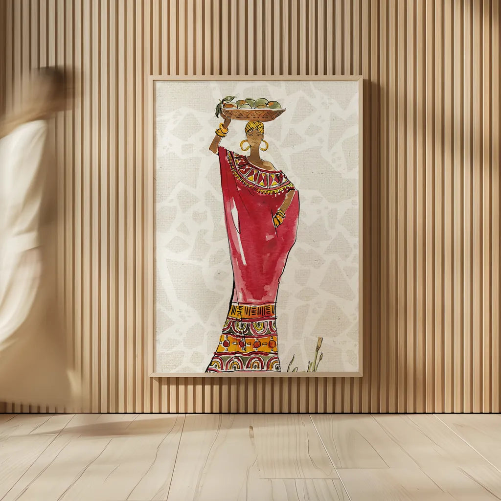African Flair IX B by Anne Tavoletti. shown as over sized large wall art. Available as an archival giclee rolled canvas, fine art paper, or poster print. SKU 73687h.