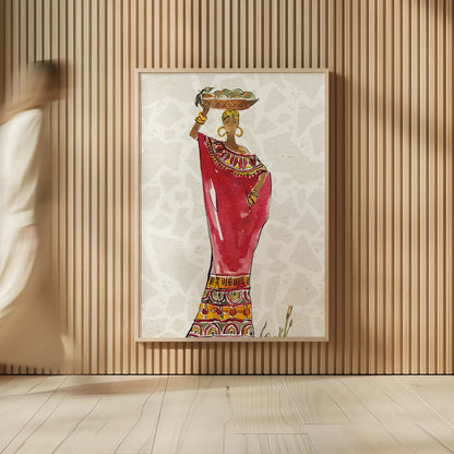 African Flair IX B by Anne Tavoletti. shown as over sized large wall art. Available as an archival giclee rolled canvas, fine art paper, or poster print. SKU 73687h.