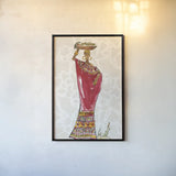 African Flair IX B by Anne Tavoletti. shown as a paper print in a black flame. Available as a archival giclee rolled canvas, fine art paper, or poster print. SKU 73687h.