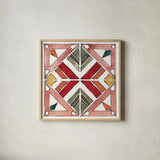 African Flair XII by Anne Tavoletti. Shown in a natural wood glass frame for a timeless modern aesthetic. Available as an archival giclee rolled canvas, fine art paper, or poster print. SKU 69451a.