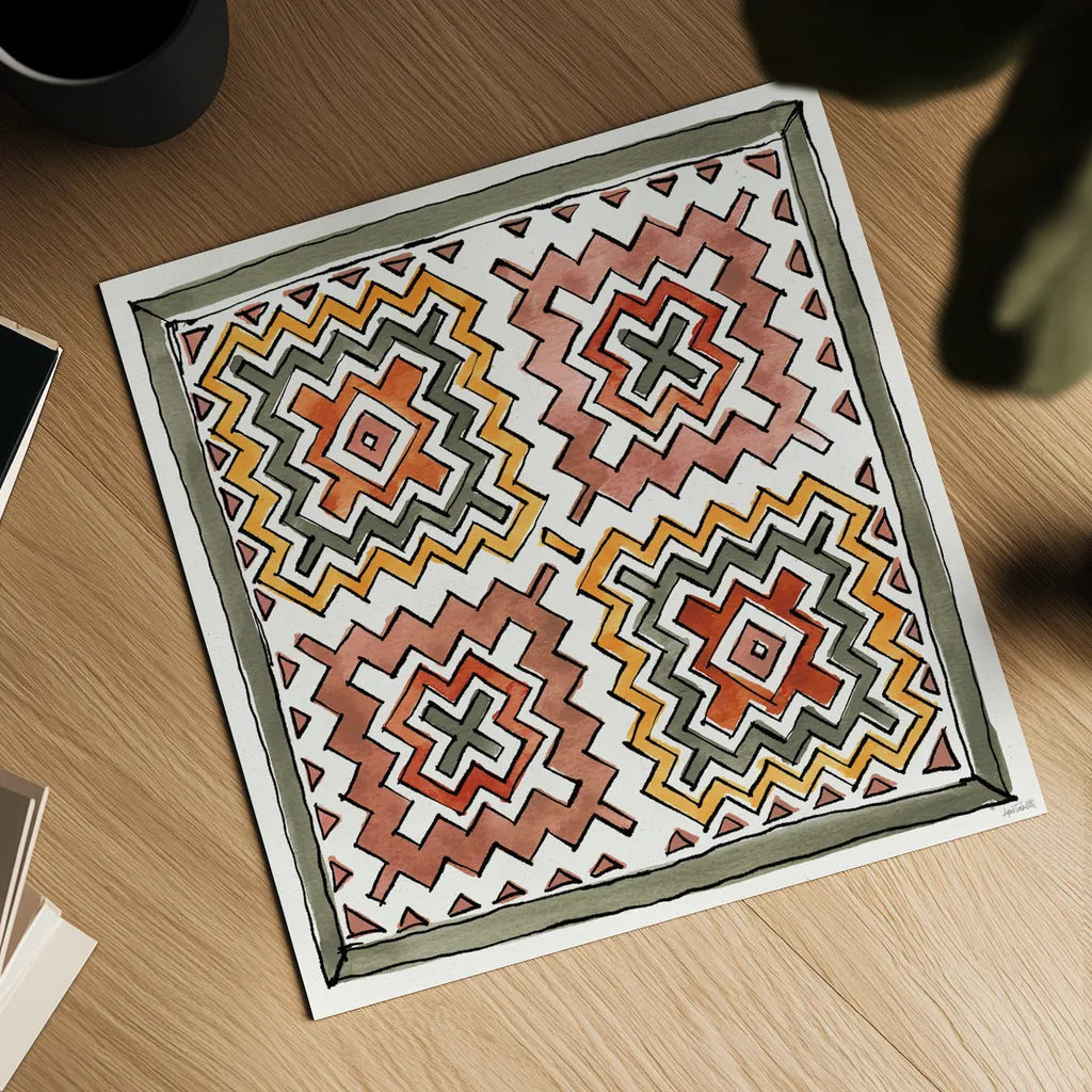 African Flair XIII by Anne Tavoletti. Shown as a detailed flat fine art print, highlighting archival giclee quality. Available as an archival giclee rolled canvas, fine art paper, or poster print. SKU 69452a.