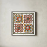 African Flair XIII by Anne Tavoletti. Shown in a sleek black glass frame for a contemporary gallery look. Available as an archival giclee rolled canvas, fine art paper, or poster print. SKU 69452a.