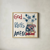 American Country II by Anne Tavoletti. Shown in a natural wood glass frame for a timeless modern aesthetic. Available as an archival giclee rolled canvas, fine art paper, or poster print. SKU 25144a.