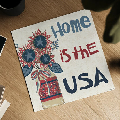 American Country III by Anne Tavoletti. Shown as a detailed flat fine art print, highlighting archival giclee quality. Available as an archival giclee rolled canvas, fine art paper, or poster print. SKU 25145a.