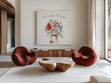 Americana Mood II by Anne Tavoletti. Shown as extra-large giant wall art in a modern living room. Available as an archival giclee rolled canvas, fine art paper, or poster print. SKU 56112a.