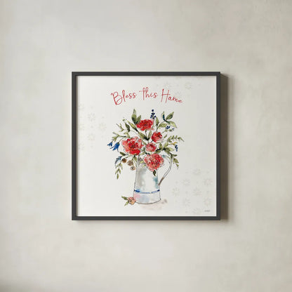 Americana Mood IV by Anne Tavoletti. Shown in a sleek black glass frame for a contemporary gallery look. Available as an archival giclee rolled canvas, fine art paper, or poster print. SKU 56114a.