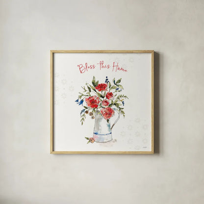 Americana Mood IV by Anne Tavoletti. Shown in a natural wood glass frame for a timeless modern aesthetic. Available as an archival giclee rolled canvas, fine art paper, or poster print. SKU 56114a.