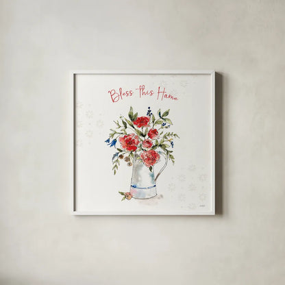 Americana Mood IV by Anne Tavoletti. Shown in a crisp white glass frame for a clean and minimalist style. Available as an archival giclee rolled canvas, fine art paper, or poster print. SKU 56114a.