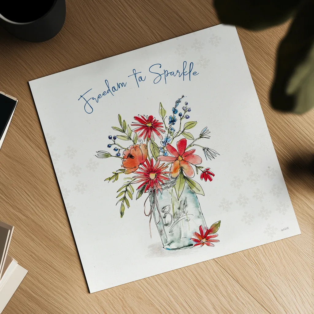 Americana Mood V by Anne Tavoletti. Shown as a detailed flat fine art print, highlighting archival giclee quality. Available as an archival giclee rolled canvas, fine art paper, or poster print. SKU 56115a.