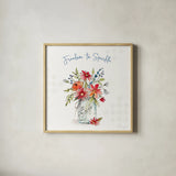 Americana Mood V by Anne Tavoletti. Shown in a natural wood glass frame for a timeless modern aesthetic. Available as an archival giclee rolled canvas, fine art paper, or poster print. SKU 56115a.