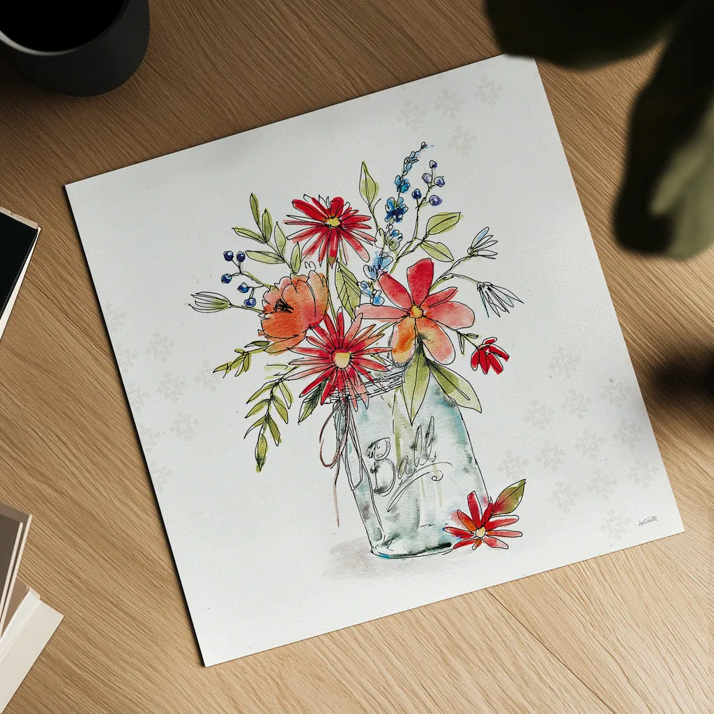 Americana Mood V No Words by Anne Tavoletti. Shown as a detailed flat fine art print, highlighting archival giclee quality. Available as an archival giclee rolled canvas, fine art paper, or poster print. SKU 63923a.