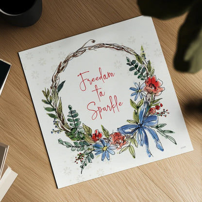 Americana Mood VII by Anne Tavoletti. Shown as a detailed flat fine art print, highlighting archival giclee quality. Available as an archival giclee rolled canvas, fine art paper, or poster print. SKU 56117a.