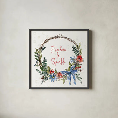 Americana Mood VII by Anne Tavoletti. Shown in a sleek black glass frame for a contemporary gallery look. Available as an archival giclee rolled canvas, fine art paper, or poster print. SKU 56117a.