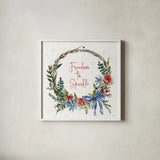Americana Mood VII by Anne Tavoletti. Shown in a crisp white glass frame for a clean and minimalist style. Available as an archival giclee rolled canvas, fine art paper, or poster print. SKU 56117a.