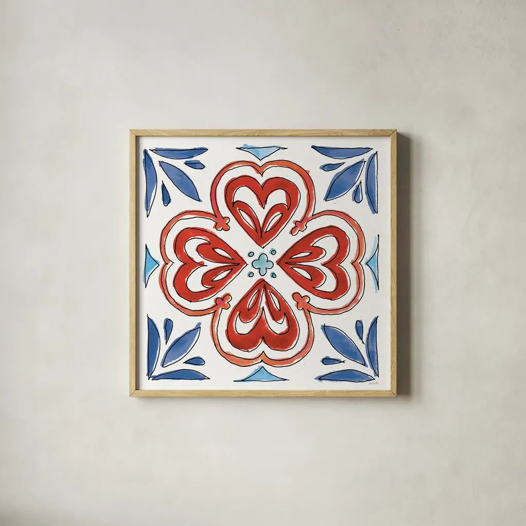 Americana Mood XIII by Anne Tavoletti. Shown in a natural wood glass frame for a timeless modern aesthetic. Available as an archival giclee rolled canvas, fine art paper, or poster print. SKU 56123a.