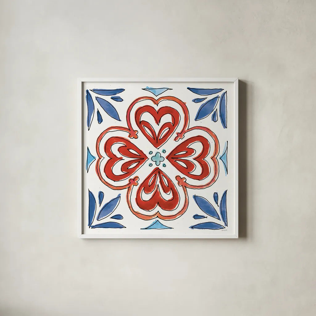 Americana Mood XIII by Anne Tavoletti. Shown in a crisp white glass frame for a clean and minimalist style. Available as an archival giclee rolled canvas, fine art paper, or poster print. SKU 56123a.