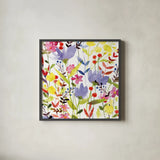 Annes Flowers I Crop by Anne Tavoletti. Shown in a sleek black glass frame for a contemporary gallery look. Available as an archival giclee rolled canvas, fine art paper, or poster print. SKU 13943a.