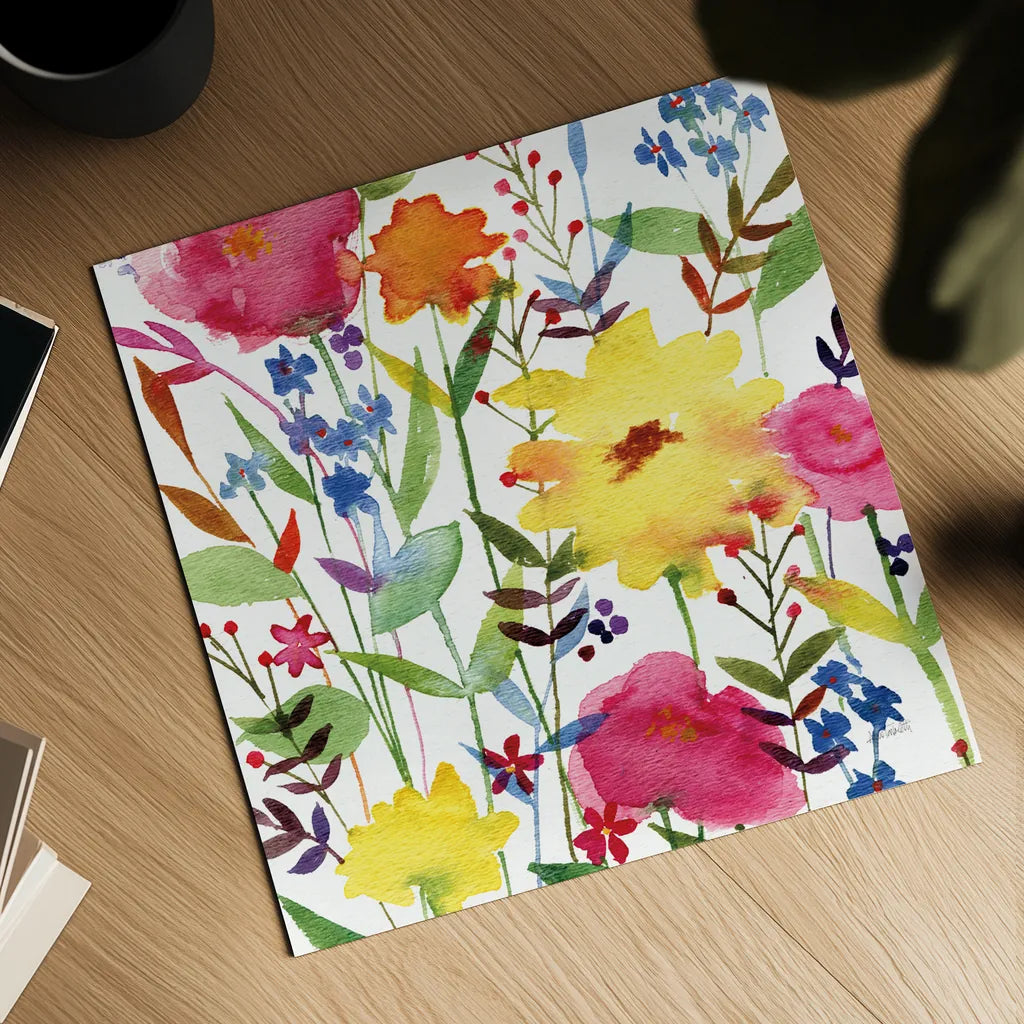 Annes Flowers III Crop by Anne Tavoletti. Shown as a detailed flat fine art print, highlighting archival giclee quality. Available as an archival giclee rolled canvas, fine art paper, or poster print. SKU 27935a.