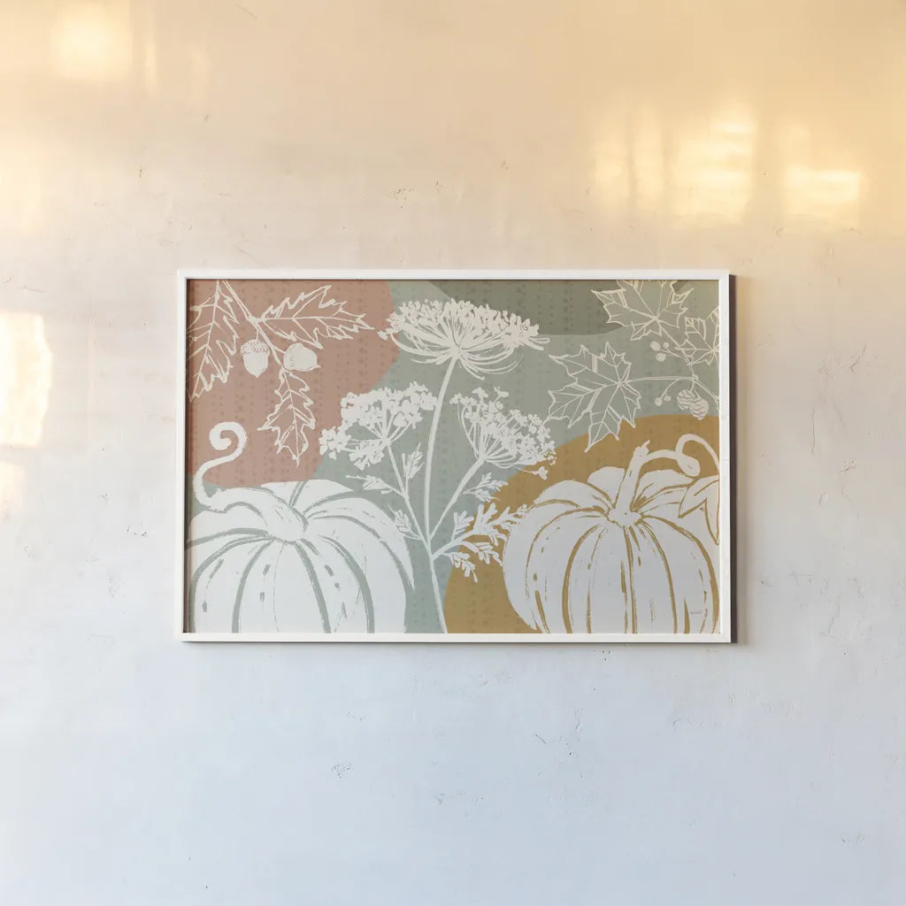 Autumn Tones I by Anne Tavoletti. shown as a paper print in a white frame. Available as a archival giclee rolled canvas, fine art paper, or poster print. SKU 78944i.